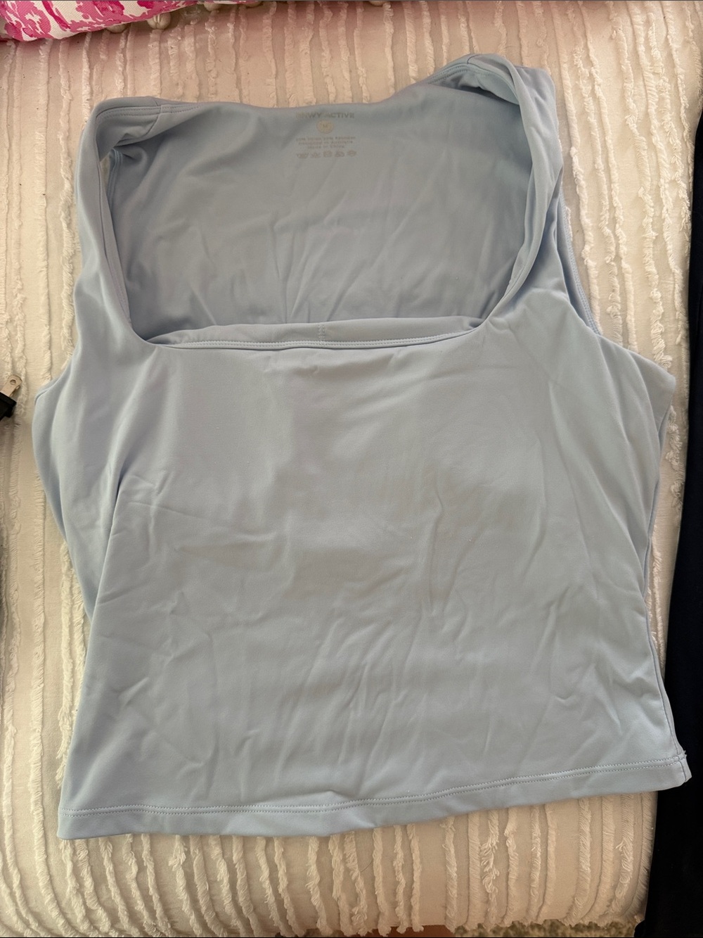 Square Neck Light Blue Tank Top - Women